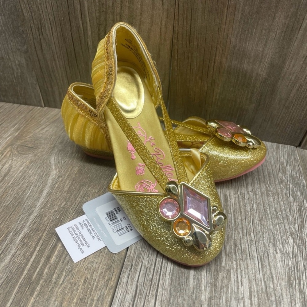 NWT Disney Store Belle Costume Shoes Girl 11/12 Princes Beauty and the Beast